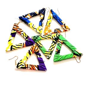 Gorgeous Triangle shaped African print earrings!